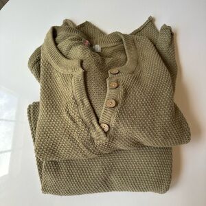 Free People Hailee Sweater Set in Olive Green